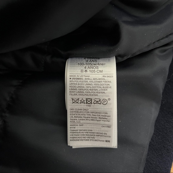 Gap Boy’s Toggle Coat Midnight Blue Size 4 Years - Picture 6 of 7